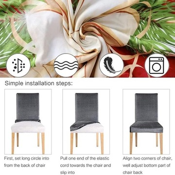 Рождественские чехлы на стулья, 6 шт., Рождественская скатерть