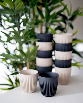 Кружка Huskee на вынос, 355 мл, древесный уголь + крышка для коробки