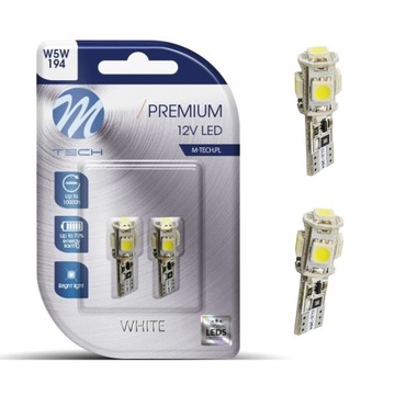 2x ŻARÓWKA LED W5W MTECH 5X SMD 5050 6000K CANBUS