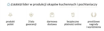 НАСТЕННАЯ ВЫТЯЖКА CIARKO DESIGN ECLIPSE, ЧЕРНАЯ/П. ЗОЛОТО