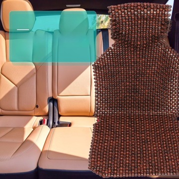 PODUSZKA Z KORALIKÓW DREWNIANYCH ODDYCHAJĄCA POKROWIEC NA FOTEL SAMOCHODOWY DZIEWCZYNKA KAWA