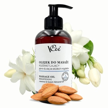 OLEJEK DO MASAŻU ROZŚWIETLAJĄCY JAŚMIN&OLEJ ZE SŁODKICH MIGDAŁÓW VCEE 200ML