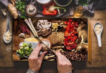 SZKLANA PŁYTA DESKA DO KROJENIA 52x30 KAWA HARTOWANA SZYBA