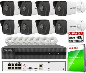 Zestaw Monitoringu IP 8 Kamer 4MPx PoE HIKVISION