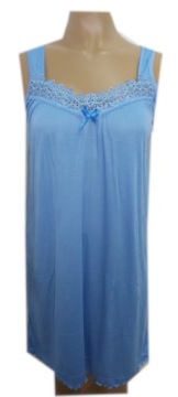 4XL-DUŻA KOSZULA NOCNA NA RAMIĄCZKACH -g140-błękit