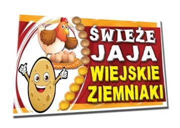BANER REKLAMA ŚWIEŻE JAJA ZIEMNIAKI WIEJSKIE sklep