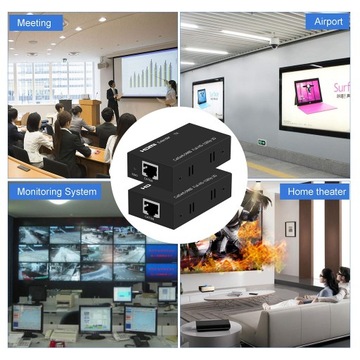 КОНВЕРТЕР-ЭКСТЕНДЕР HDMI в LAN ЧЕРЕЗ ВИТОЙ КАБЕЛЬ RJ45 60 М XGETOP