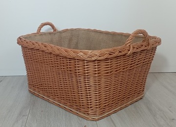 Большая плетеная корзина для камина из дров, натуральная