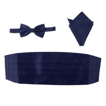 3 . Cummerbund Hanky men's satin bow tie