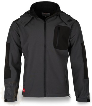 KURTKA MĘSKA SOFTSHELL WODOODPORNA Z ODPINANYM KAPTUREM JESIEŃ WIOSNE 3XL