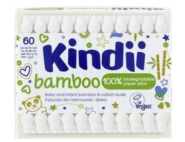 KINDII BAMBUSOWE patyczki higieniczne 60 szt.