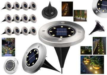 LAMPA SOLARNA 16 LED OGRODOWA SOLARNE LAMPKI 12szt