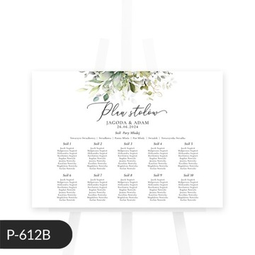 Plakat Powitalny Weselny, Eukaliptus, 50x70