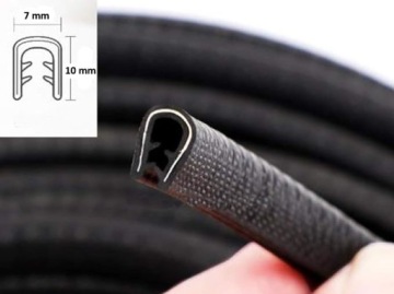 Протектор кромки двери CAR усиленный черный 5м