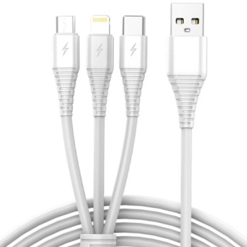 USB-кабель 3-в-1 LIGHTNING USB C microUSB 3A 1M VAYOX