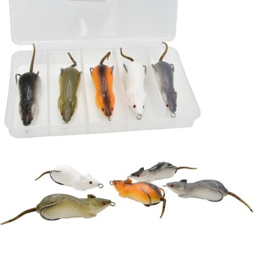 ZESTAW 5 x MYSZ 3D ANTYZACZEPOWA Szczur + pudełko