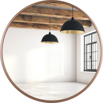 LUSTRO OKRĄGŁE MIEDZIANE LOFT 70 CM