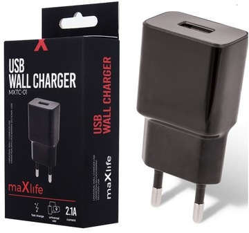 SZYBKA ŁADOWARKA SIECIOWA FAST CHARGE maXlife 2.1A