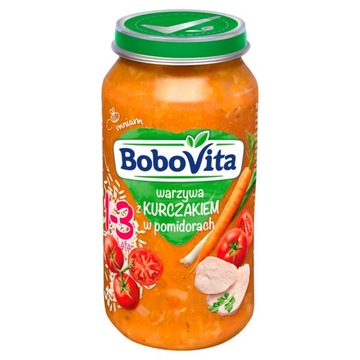 BOBOVITA Junior Warzywa z kurczakiem w pomidorach