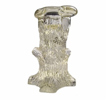 PIEŃ DRZEWO ŚWIECZNIK / Royal Krona Glass Crystal Tree Stump Candle Holder