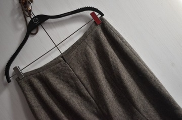 Spódnica M 38 wełniana asymetryczna wełna 44% midi elegancka spódniczka