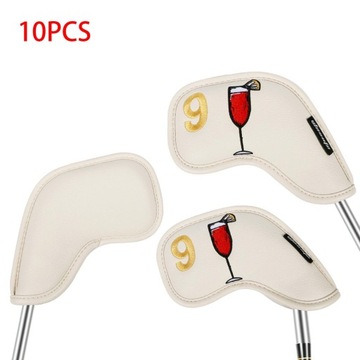 Набор из 10 шт. чехлов на голову для клюшек для гольфа из искусственной кожи