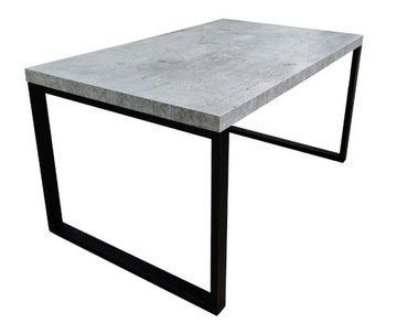Ława prostokątna LOFT beton nogi czarne metalowe
