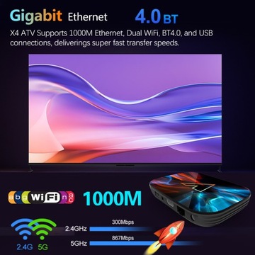 Декодер X4 ATV Android TV 11 Smart TV Box Amlogic S905X4