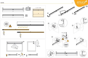 Drążek ubraniowy z LED rura ubraniowa szer 1158 mm