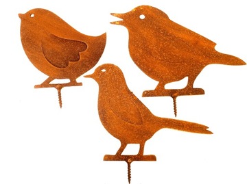 Красивый набор украшений в виде птиц, садовый цветочный горшок, украшение для террасы, забора, 3 шт., винт