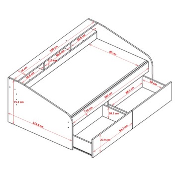 ŁÓŻKO VINTAGE 190/90 CAPPUCCINO + MATERAC