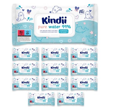 KINDII Chusteczki Wodne PURE WATER 99% Wody 12x60