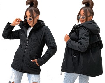 Осенняя двусторонняя ЖЕНСКАЯ куртка_Цвета парки - S