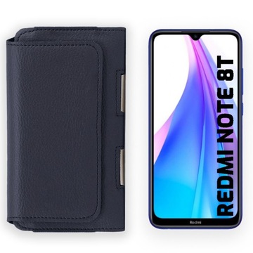 LEO ETUI CASE POKROWIEC KABURA FUTERAŁ SKÓRZANE do REDMI NOTE 8T BLUE