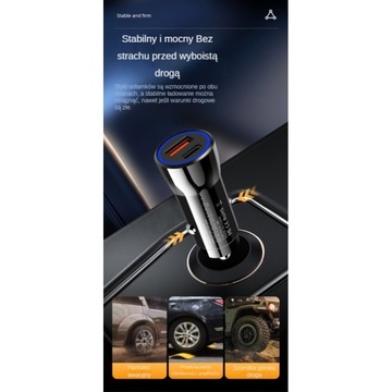 БЫСТРОЕ МОЩНОЕ АВТОМОБИЛЬНОЕ ЗАРЯДНОЕ УСТРОЙСТВО ИСТОЧНИК ПИТАНИЯ 2X USB PD QC 3.0 45 Вт