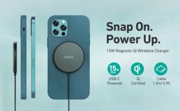 Индуктивное зарядное устройство AUKEY 15W для iPhone MagSafe