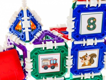 ZESTAW KLOCKI MAGNETYCZNE 252 EL. KOLOROWE