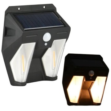 Kinkiet solarny lampa Led czujnik ruchu i zmierzchu 3000K BIAŁY CIEPŁY IP65