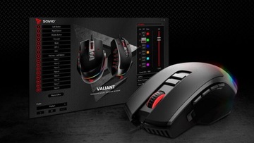 Mysz Gamingowa Przewodowa Savio Valiant 12400DPI RGB 3 panele boczne wymien