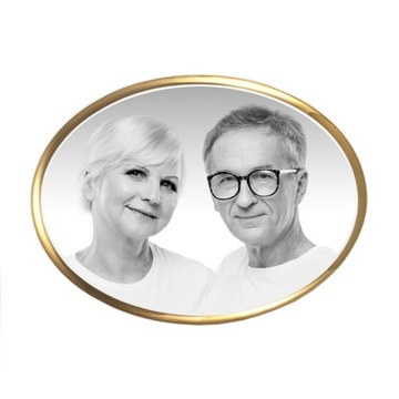 ФОТО МОБИЛЫ ОВАЛ Ч/Б ЗОЛОТАЯ РАМКА 7x10см