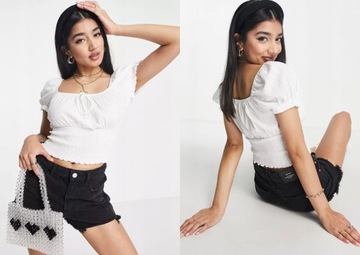 NEW LOOK MARSZCZONY CROP TOP Z BUFKAMI M