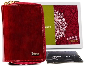 ETUI KLUCZE PETERSON SKÓRA NATURALNA CZERWONE LAKIEREK HACZYKI PTN BC-6000