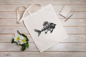 ХЛОПКОВАЯ СУМКА РЫБНЫЕ КОСТИ