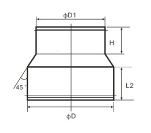Ниппель-переходник прессованный, симметричный круглый TICKA 160x125 мм