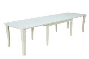 DUŻY drewniany BIAŁY stół rozkładany SOLIDNY 100x160/400 do SALONU jadalni
