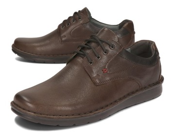 BUTY MĘSKIE SKÓRZANE TĘGIE POLSKIE 013/BRL BRĄZ 43