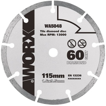 Tarcza diamentowa do płytek WORX WA5048 115mm