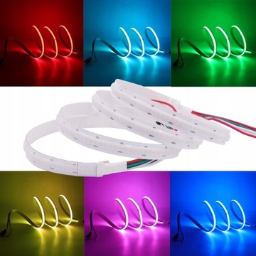 СВЕТОДИОДНАЯ ЛЕНТА RGB COB, ЦВЕТНОЙ НАБОР С ПУЛЬТОМ ДИСТАНЦИОННОГО УПРАВЛЕНИЯ И БЛОКОМ ПИТАНИЯ 1М