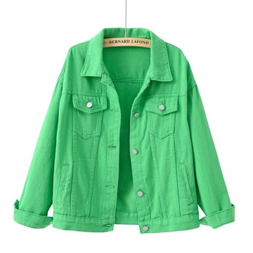 Pink Spring New Colorful Denim Coat Women's Short