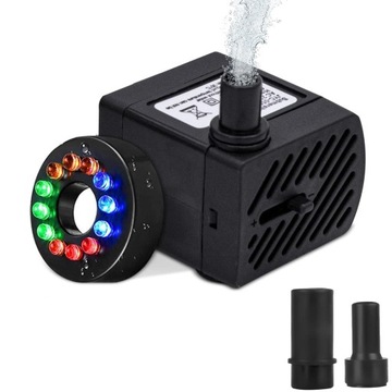 mini cicha led pompa do pompowania 350l/h 5w z 4 led akwarium fontanna